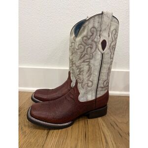Ferrini Men's Toro Rugged Western Boots Brown Bone Square Toe 1299336105D 10.5D